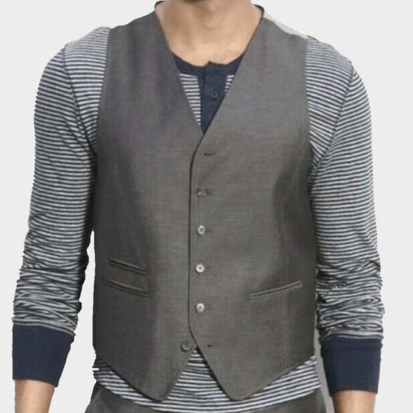 John Varvatos Other - John Varvatos Serge Vest Waistcoat Gray